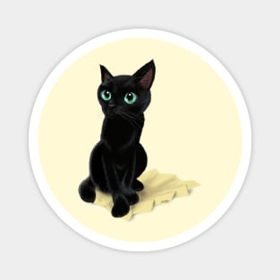 Black little kitty Magnet